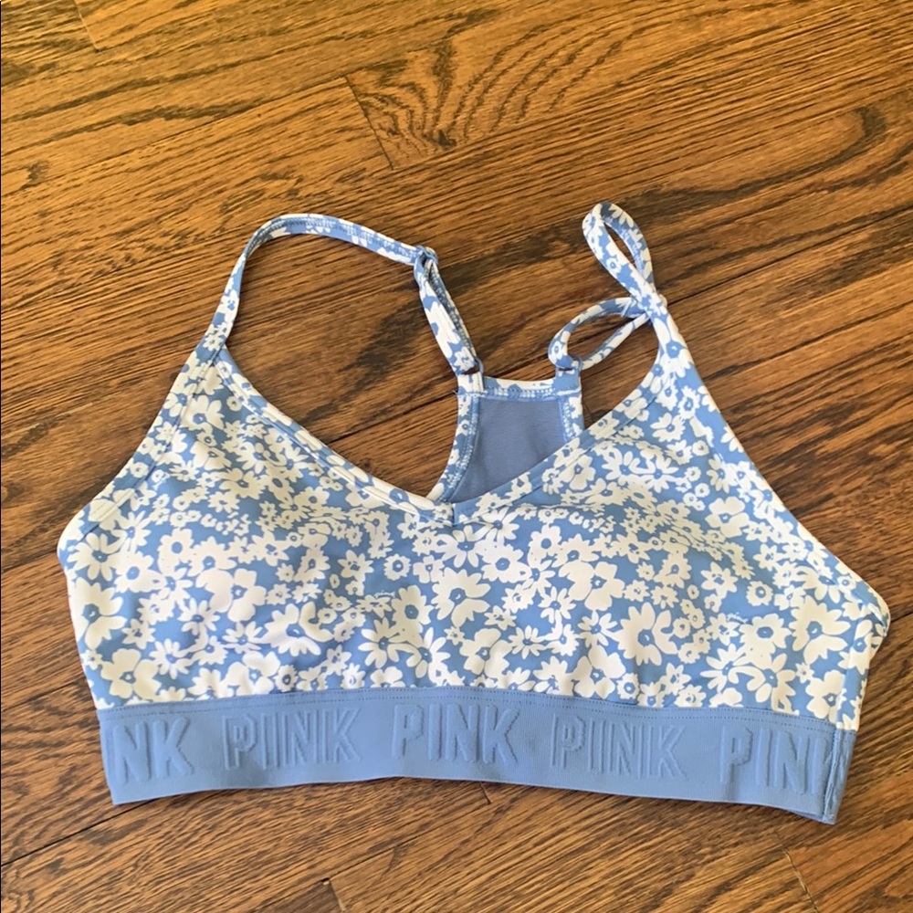PINK Victoria's Secret Light Blue Floral Bralette